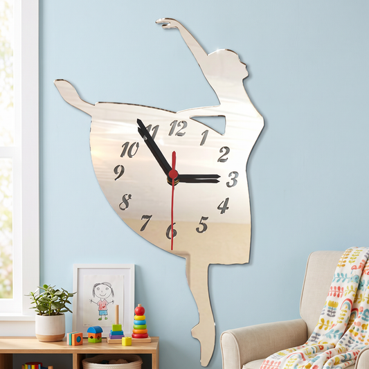 Ballerina Wall Clock for Kids Room