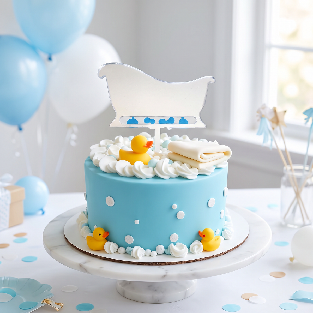 Bathtub Themed Cake Topper Set for Birthday Party Decorations