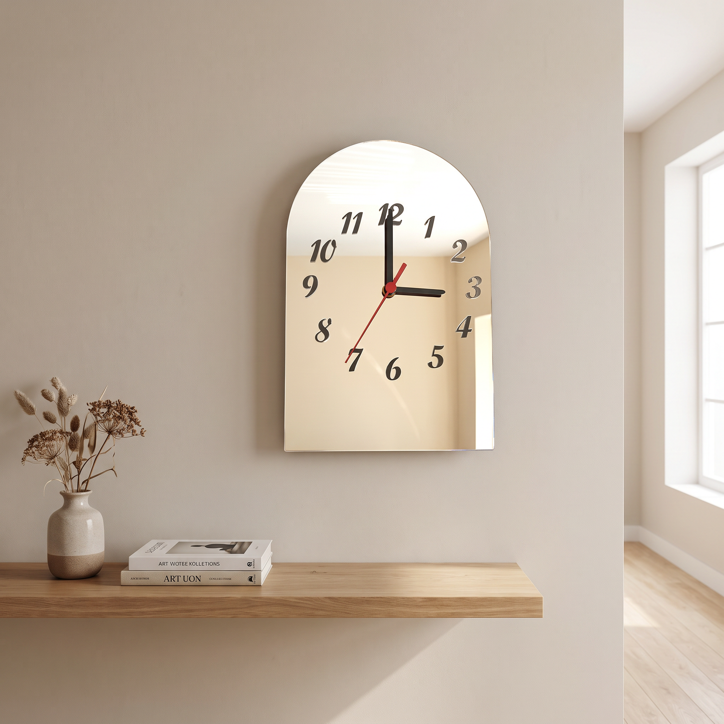 Modern Arch-Shaped Wall Clock - Minimalist Decorative Home Decor