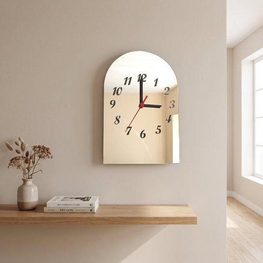 Modern Arch-Shaped Wall Clock - Minimalist Decorative Home Decor