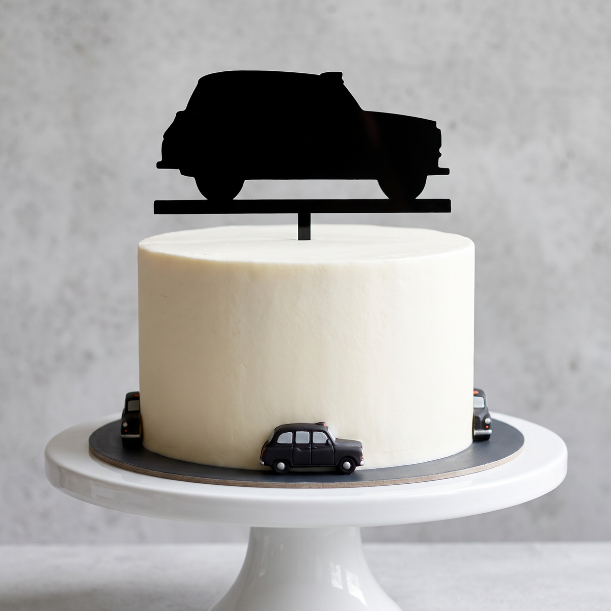 Black London Taxi Cab Cake Toppers for Cupcake Decorations