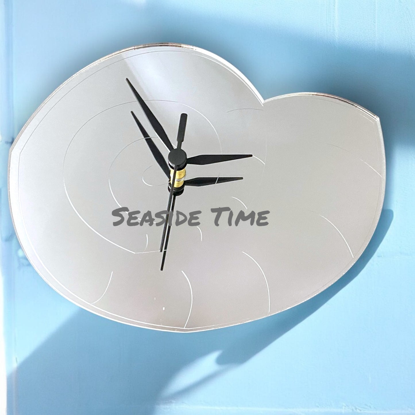 Etched Nautilus Shell Shaped Clocks - Many Colour Choices