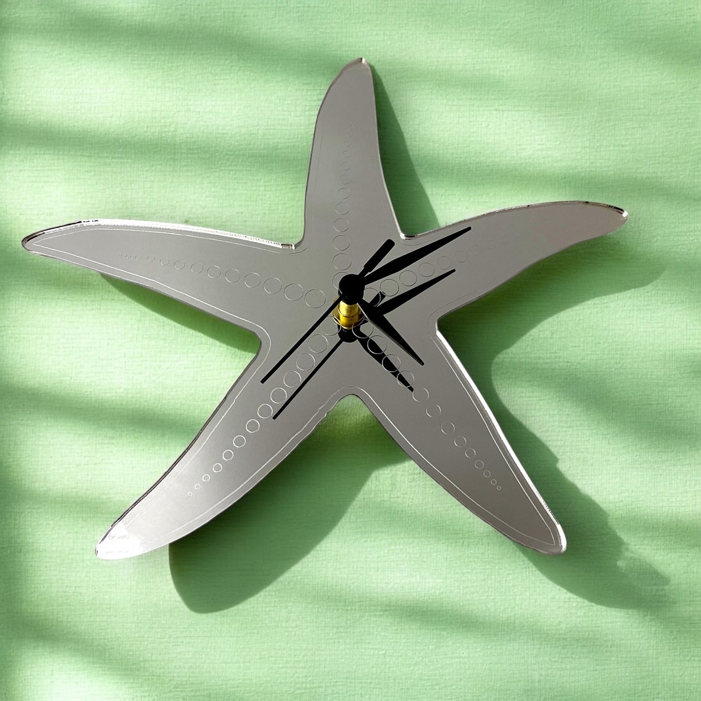 Etched Starfish Shaped Clocks - Many Colour Choices