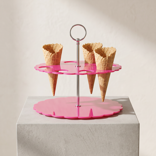 Acrylic Ice Cream Cone Holder Display Stand for Parties