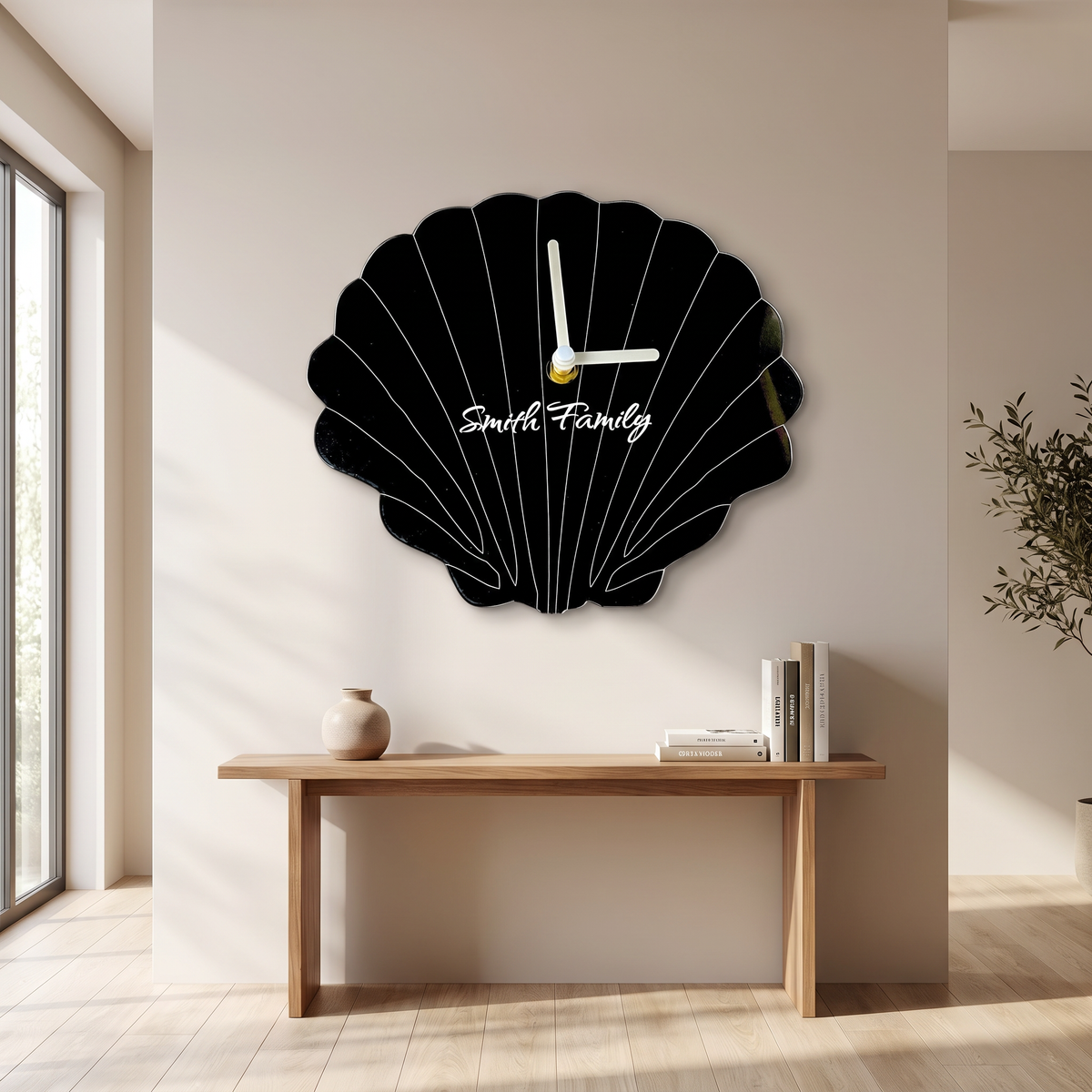 Custom Shell Shaped Wall Clock