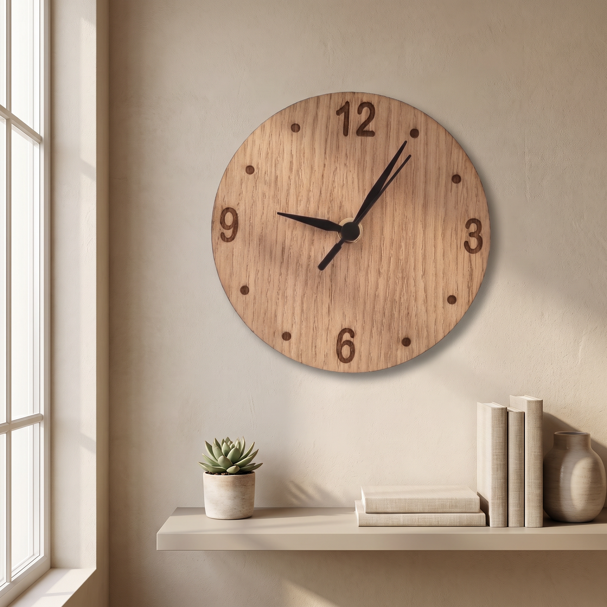 Horloge ronde en bois