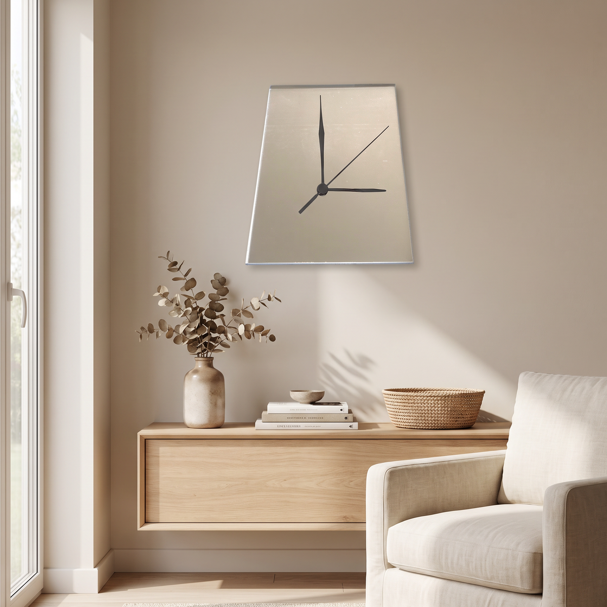 Modern Square Wall Clock, Silent Non-Ticking Decorative Timepiece