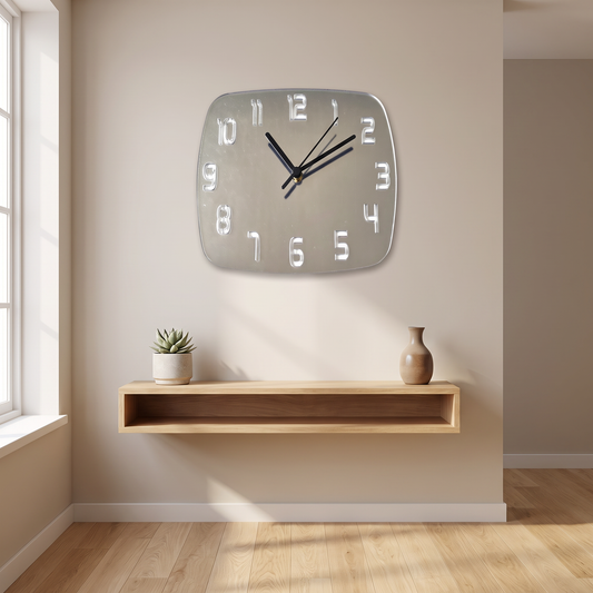 Modern Two-Tone Square Wall Clock with Numbered Face