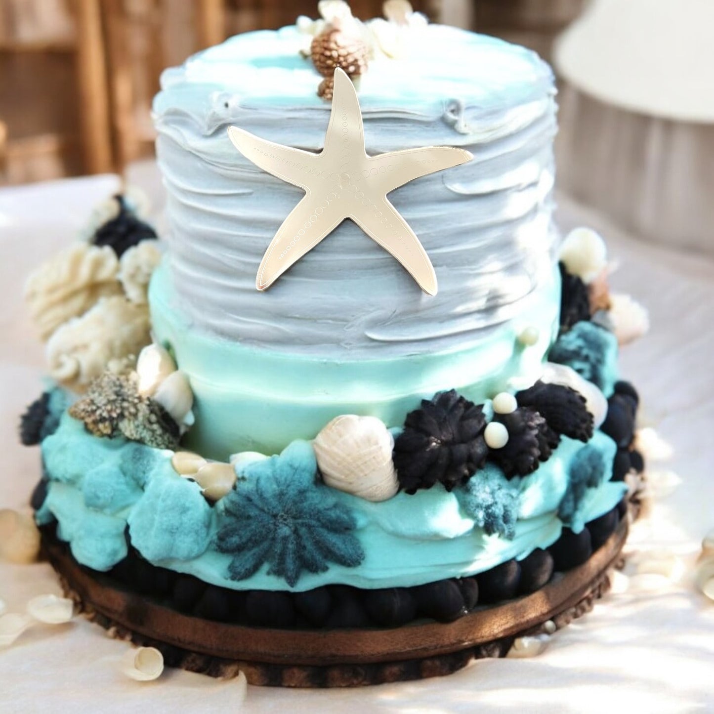 Etched Starfish Cake Toppers