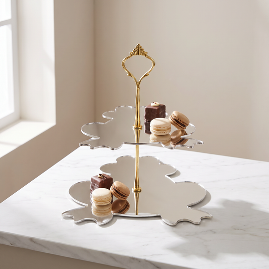 Two-Tier Ceramic Frog Decorative Cake Stand