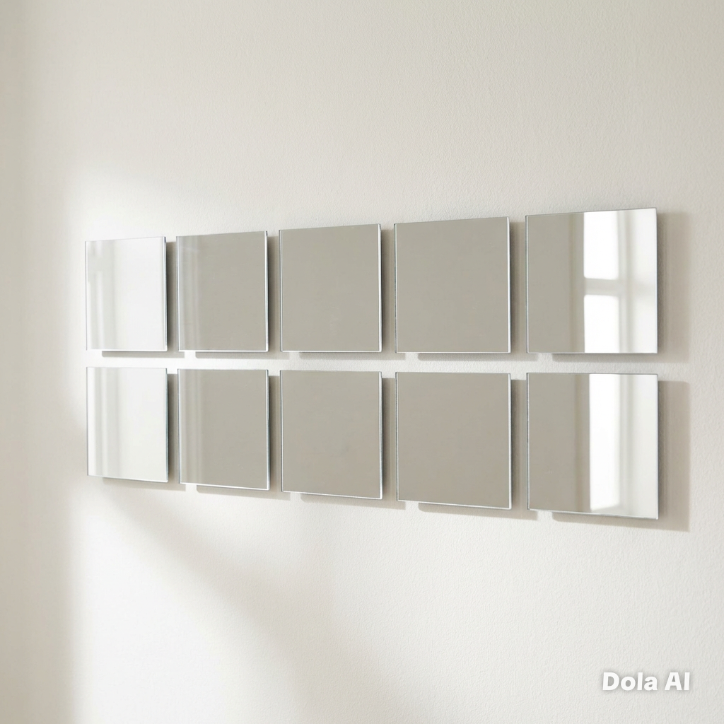 Square Mirror Tiles, Custom Sizes, Colours & Woods