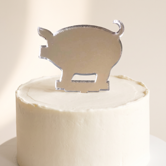 Pig Cupcake Toppers, Recycled Paper Decorative Cake Picks