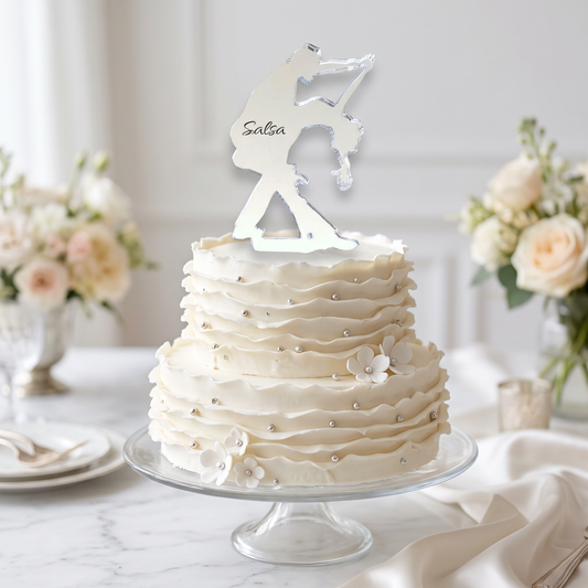 Custom Salsa Dancer Wedding Cake Topper Personalized Acrylic