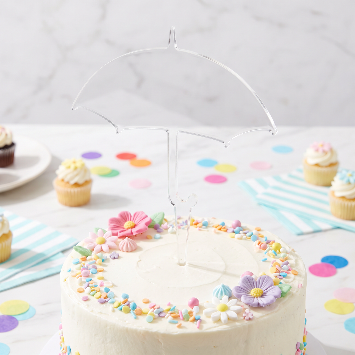 Umbrella Cupcake Toppers for Party Decorations