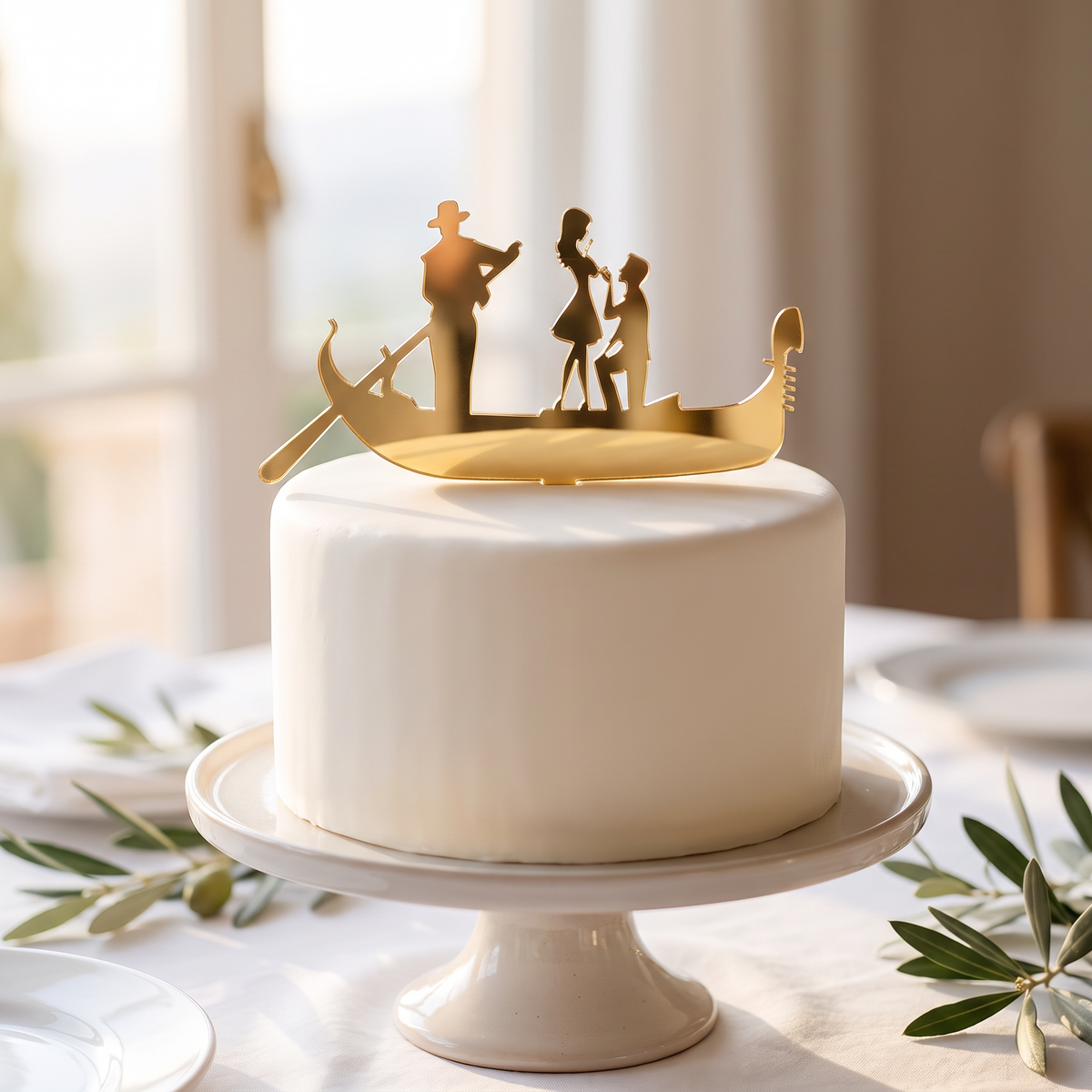 Gondola Cake Topper for Weddings and Engagements
