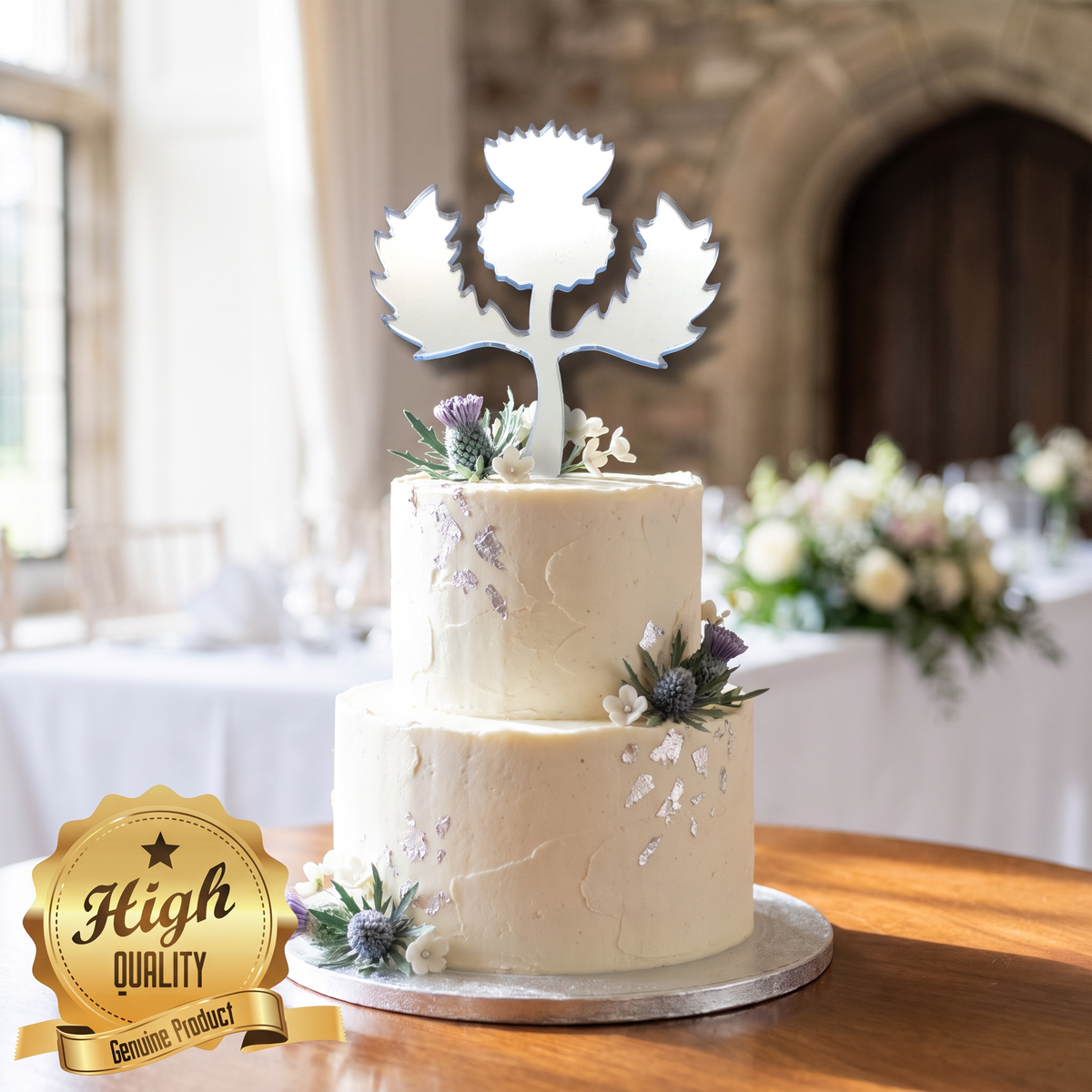 Scottish Thistle Cake Topper Set for Weddings and Parties