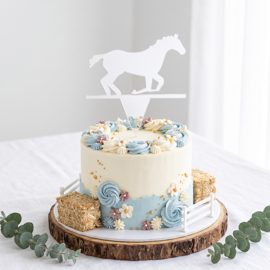Trotting Horse Cake Toppers for Equestrian Birthday Party Decor