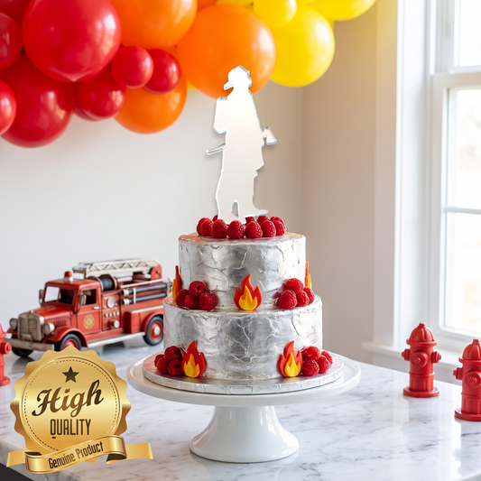 Firefighter Themed Cake Toppers for Fireman Birthday Party