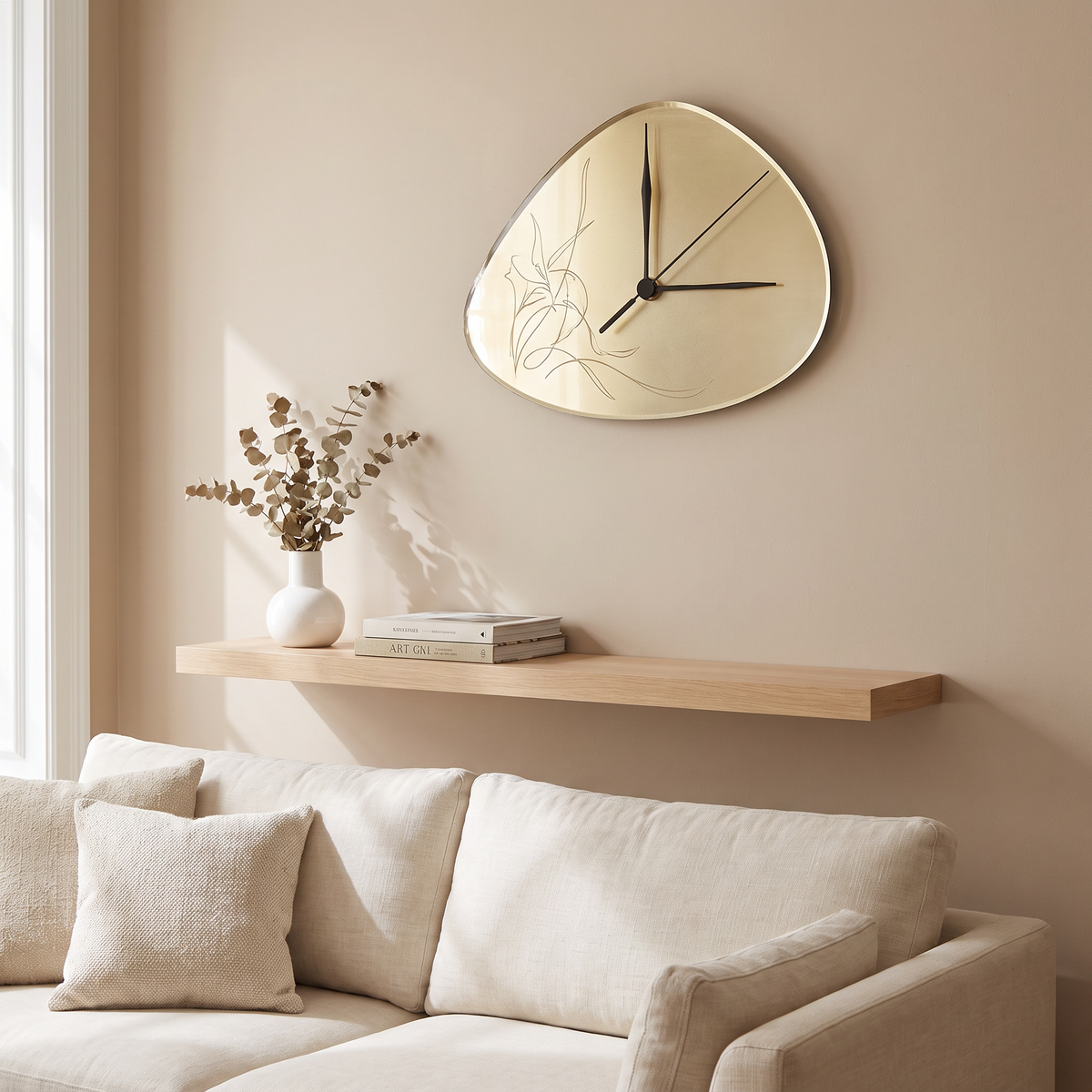 Modern Pebble-Shaped Wall Clock - Minimalist Decorative Decor