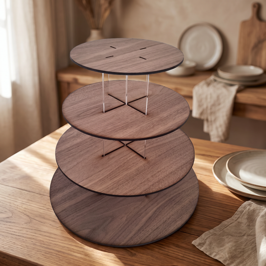 Custom Wooden Cake Stand for Weddings and Parties, Round or Square
