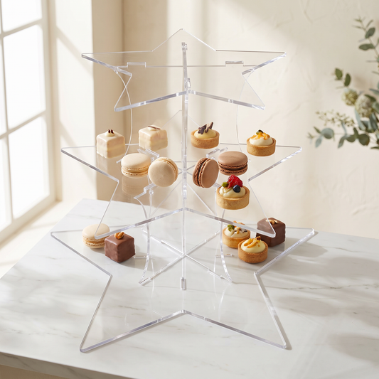 3-Tier Star-Shaped Cake Stand for Desserts and Party Displays