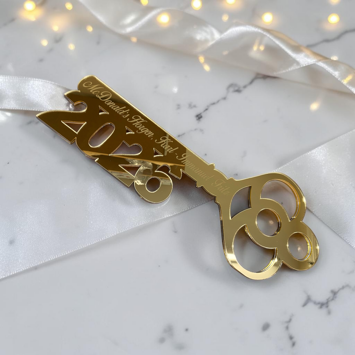Celebration Award / Birthday Age or Retirement 3D Key presentation Stand Personalized Gift