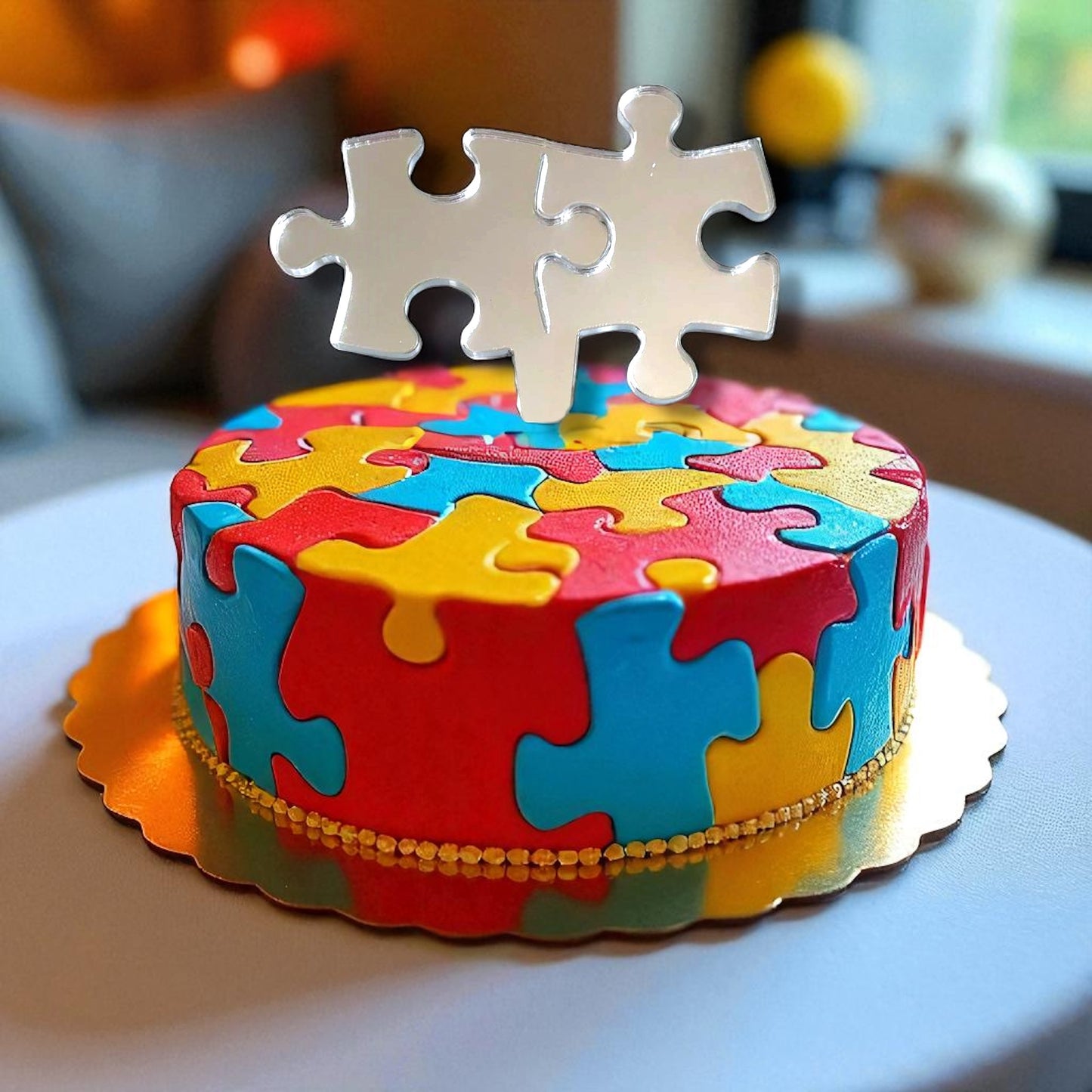 Décorations de gâteaux en forme de puzzle
