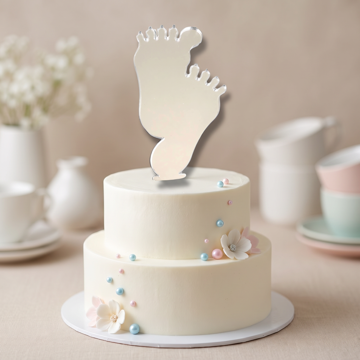 Baby Feet Cake Toppers for Baby Shower Decorations