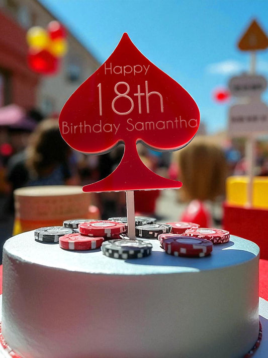 Playing Cards Heart Spade Club or Diamond Cake Toppers