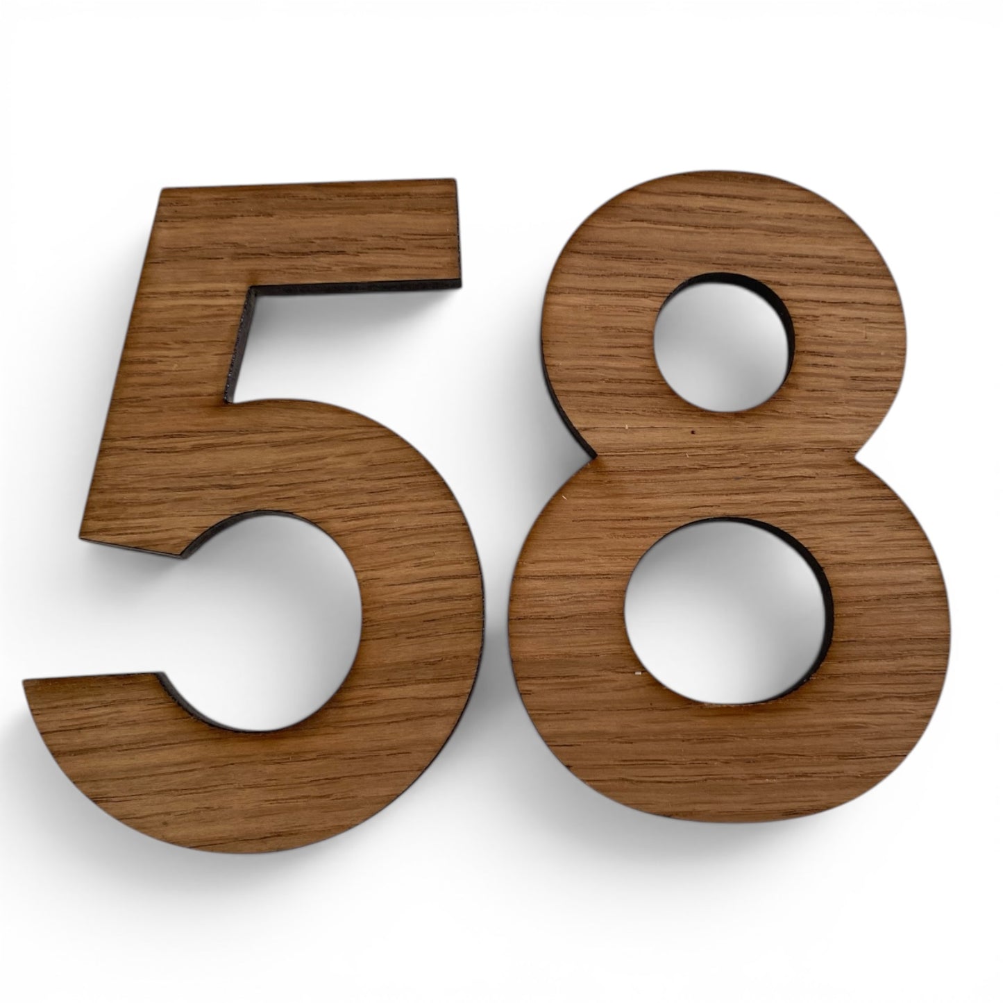 Wooden Floating House Letters & Numbers with fixings (Sold Per Digit) - Oak, Walnut or Cherry