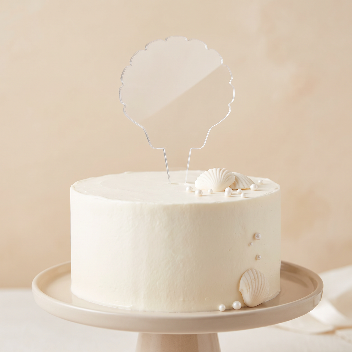 Custom Shell Shaped Cake Toppers for Beach Theme Parties