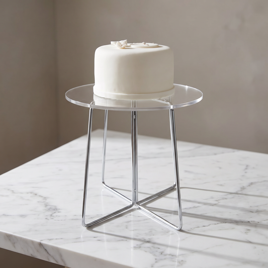 Clear Acrylic Round Cake Raiser Display Stand, Custom Size and Height