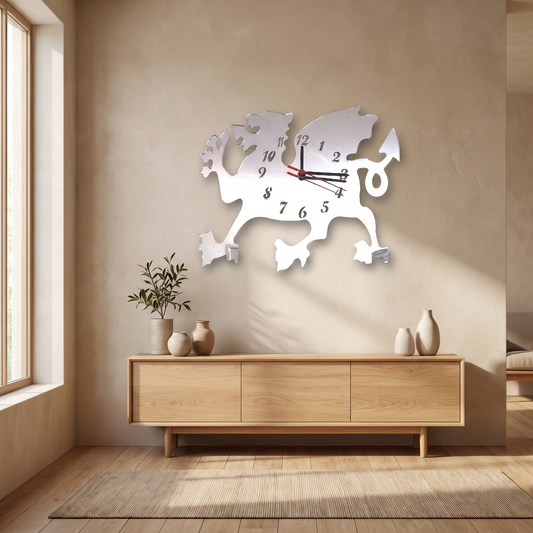 Welsh Dragon Wall Clock - Laser Cut Decor
