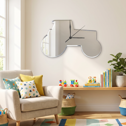 Tractor-Shaped Wall Clock for Kids Room