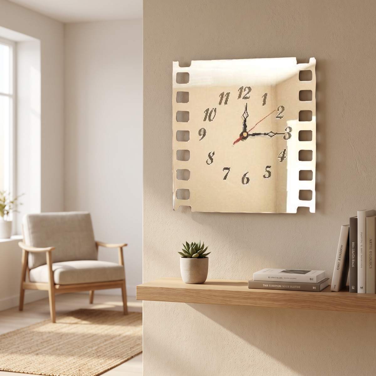 Film Strip Wall Clock, Retro Cinema Decor