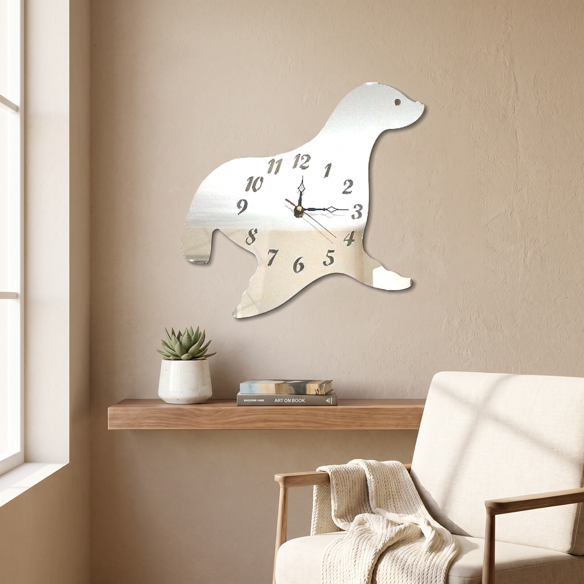 Seal Shaped Wall Clock - Decorative Animal Nursery Decor