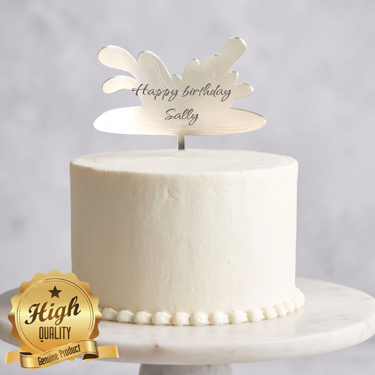 Custom Wave Splash Cake Topper, Bespoke Design and Colors