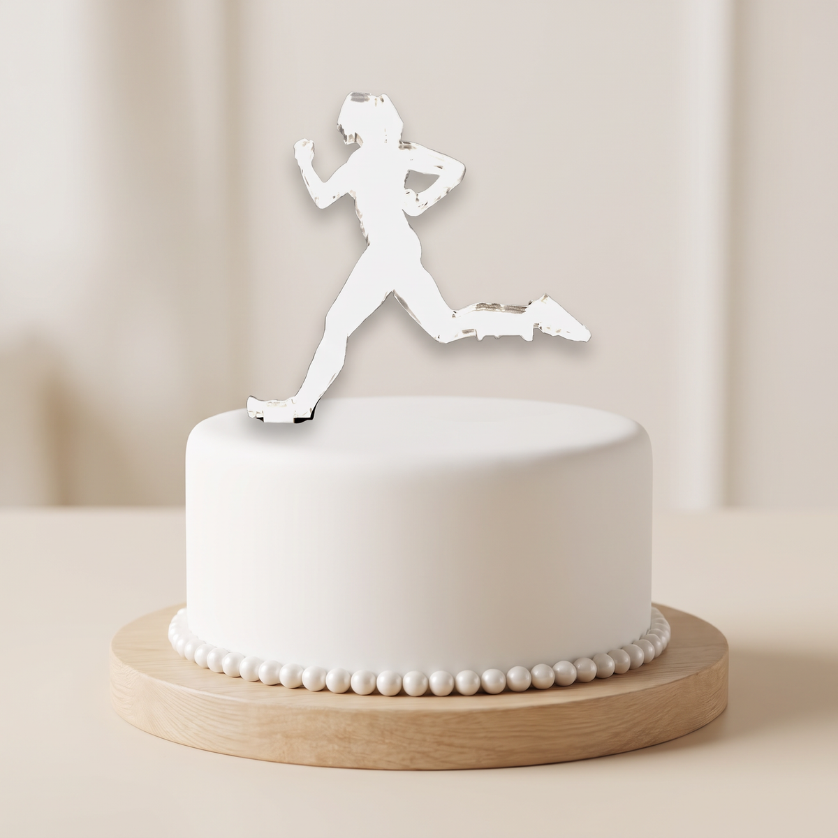 Custom Marathon Runner Cake Topper with Personalized Engraving