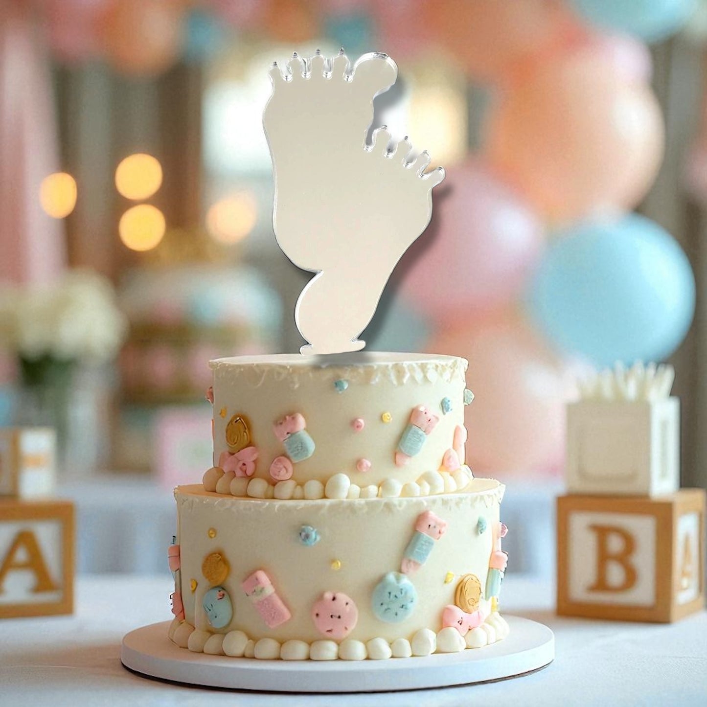 Baby Shower Pair of Feet Cake Toppers