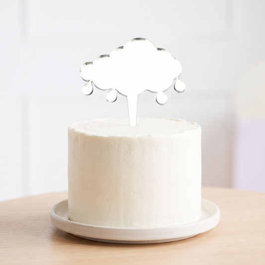Cloud and Raindrops Felt Cake Topper Set for Baby Showers