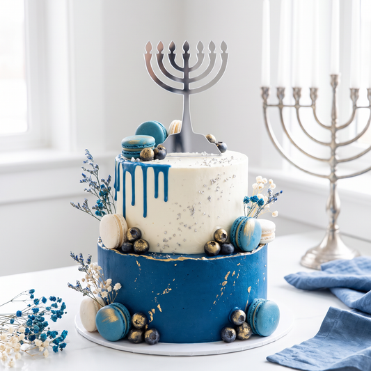 Custom Hanukkah Menorah Cake Topper for Holiday Celebrations