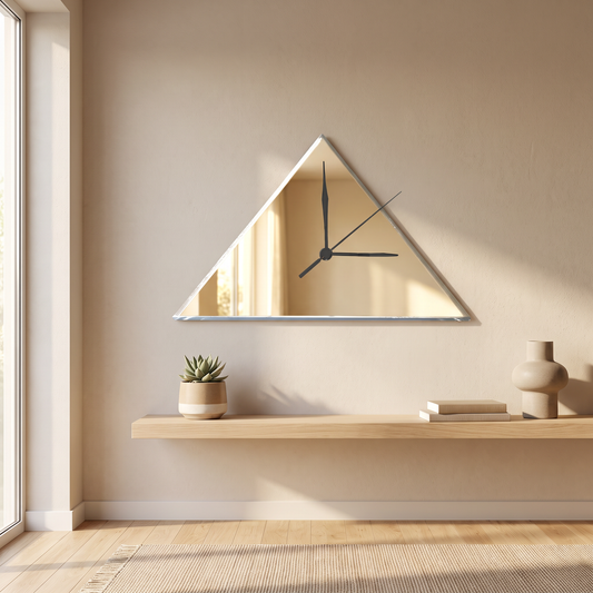 Modern Triangle Wall Clock - Minimalist Geometric Home Decor