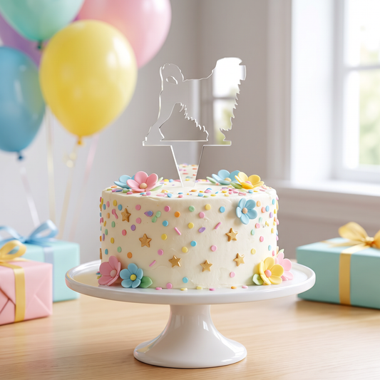 Lowchen Dog Breed Acrylic Cake Topper for Birthday Parties
