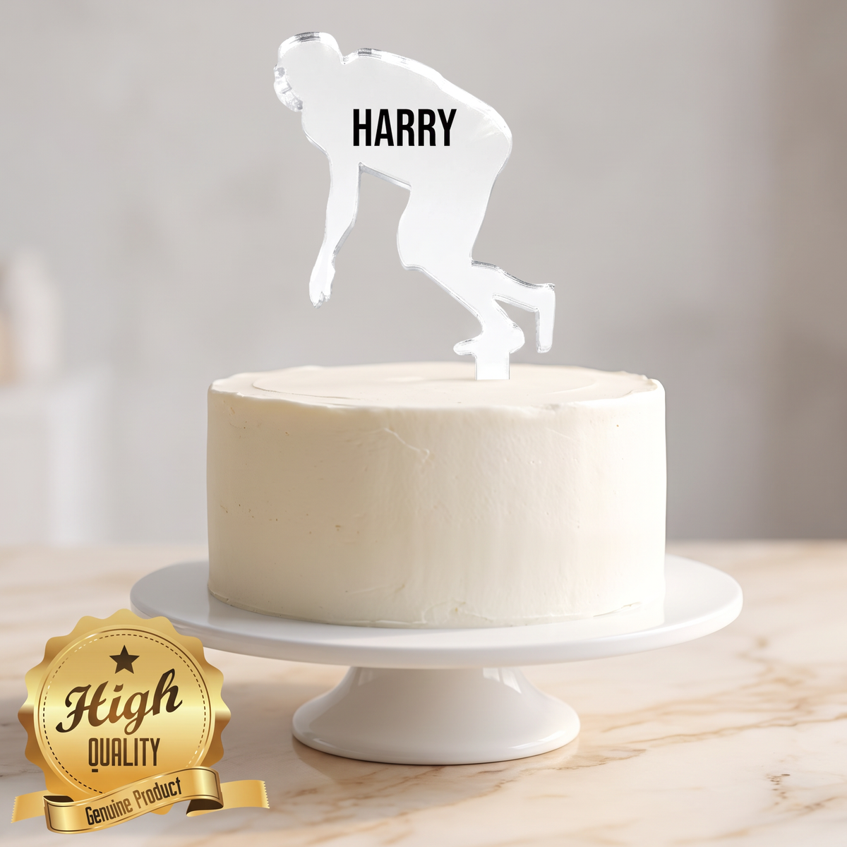 Custom American Football Player Cake Toppers, Personalized Colors