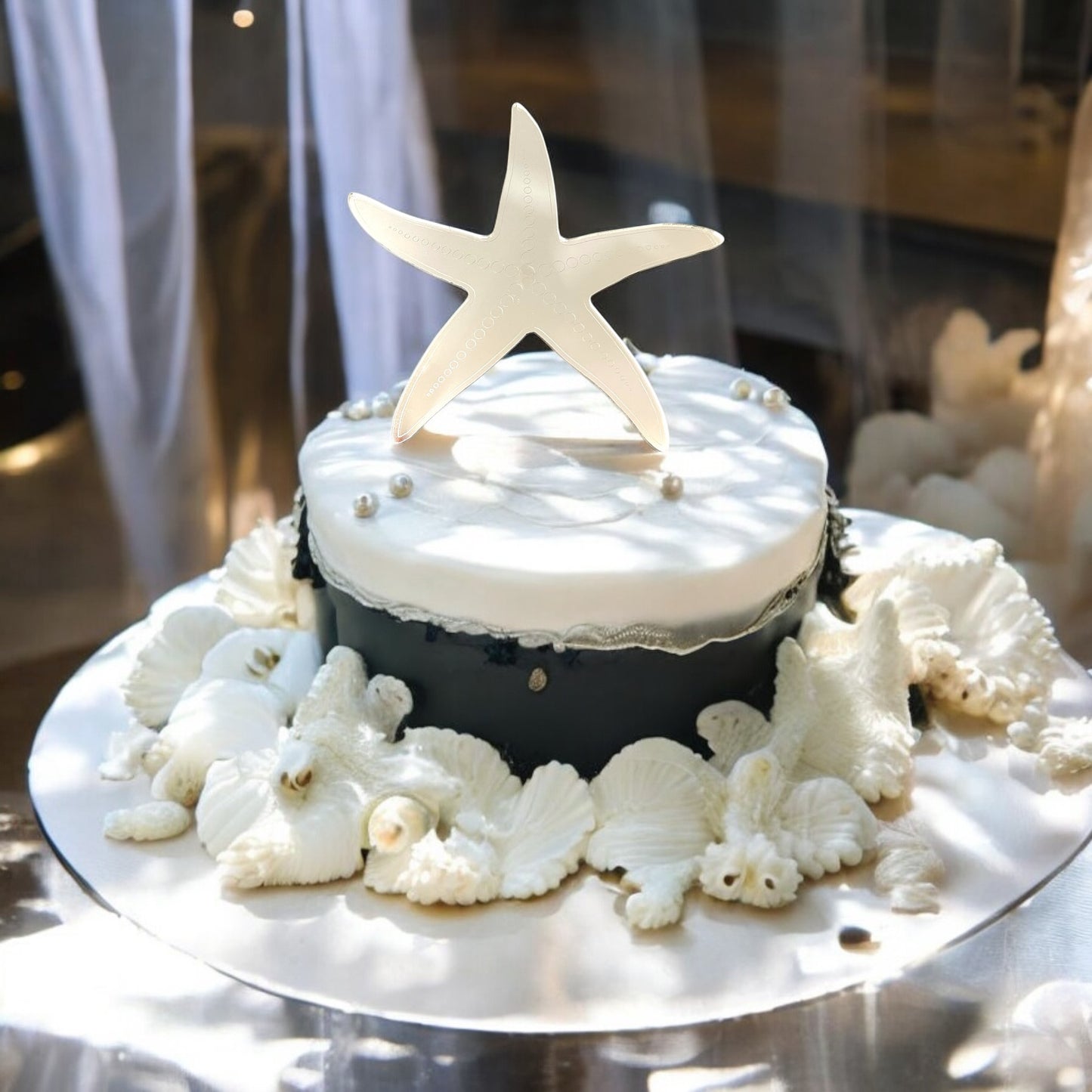 Etched Starfish Cake Toppers