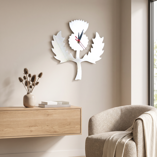 Scottish Thistle Wall Clock - Decorative Acrylic Home Decor