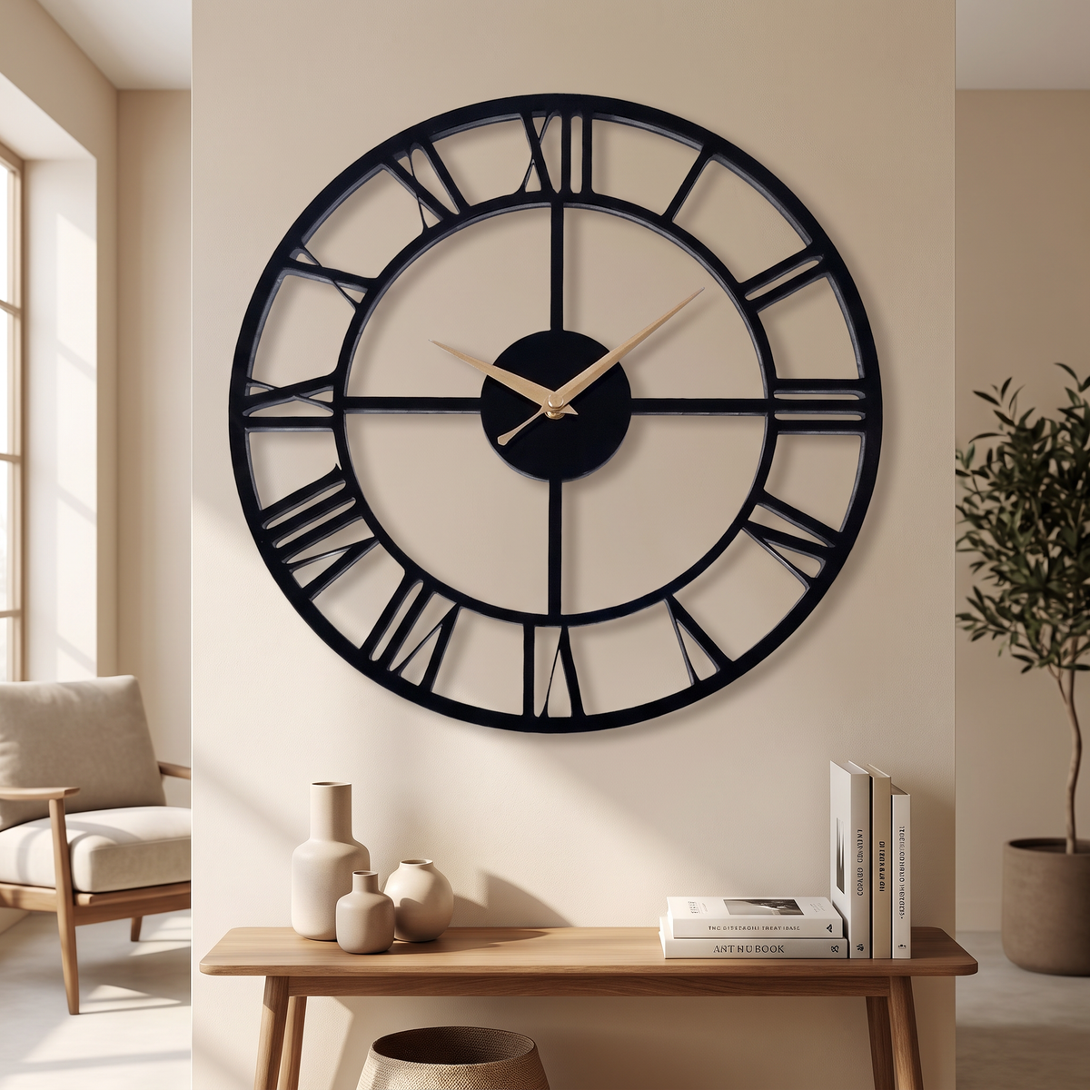 Skeleton Roman Numeral Acrylic Wall Clock