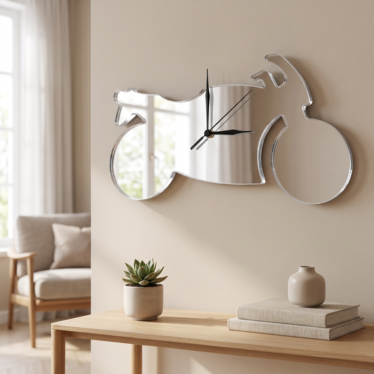Motorbike-Shaped Wall Clock