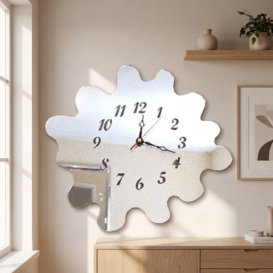 Modern Puddle Shaped Wall Clock, Available in Multiple Colors