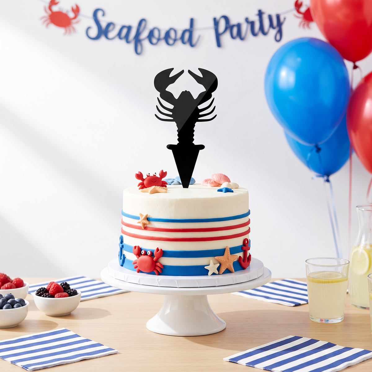 Lobster Cake Topper for Seafood Theme Party Decorations